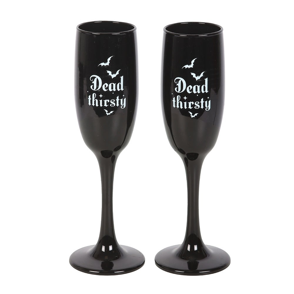 Something Different - Set of 2 Dead Thirsty Champagne Flutes Champagnerglas - Schwarz